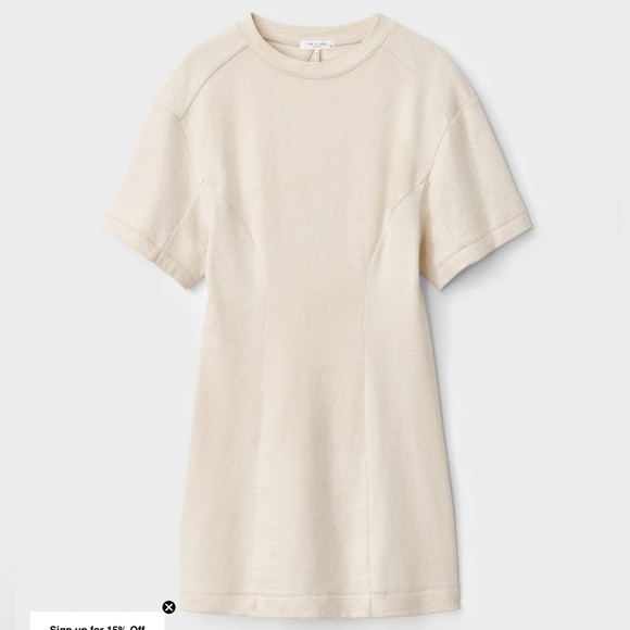 Rag’n’Bone Lilith Mini  Cream T Shirt   dress . - Picture 3 of 13